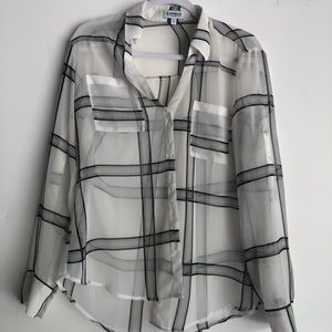 Express window pane print shirt